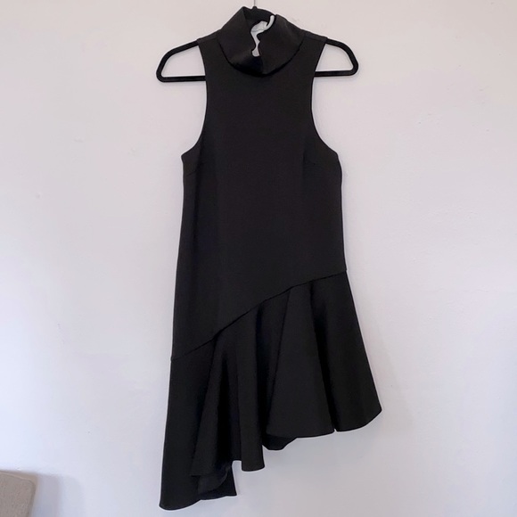 Swept Away Black Asymmetrical Dress - Picture 3 of 11